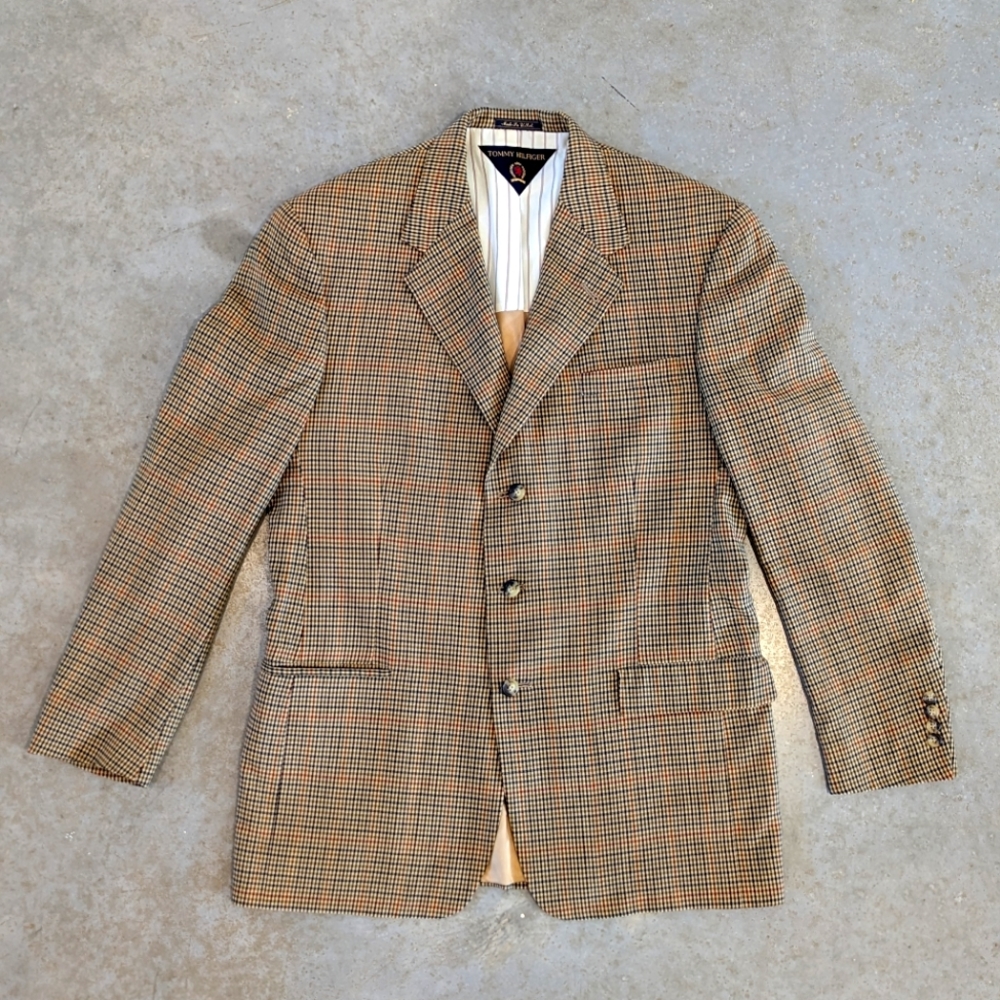 Tommy Hilfiger Gun Check Plaid Blazer 42L